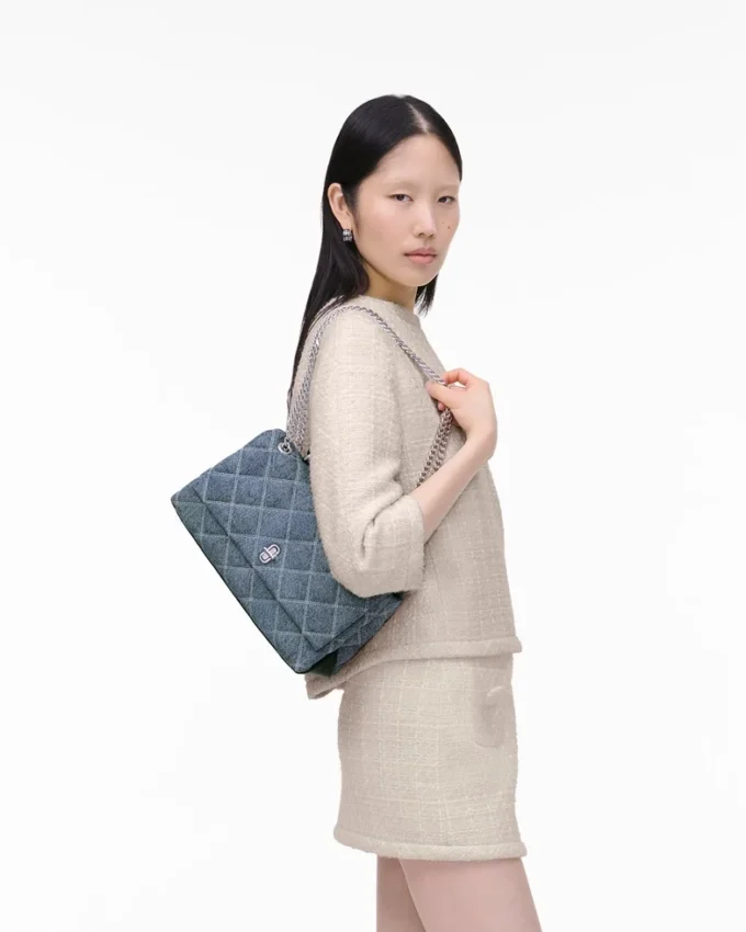 Bolso bandolera convertible doble de denim acolchado