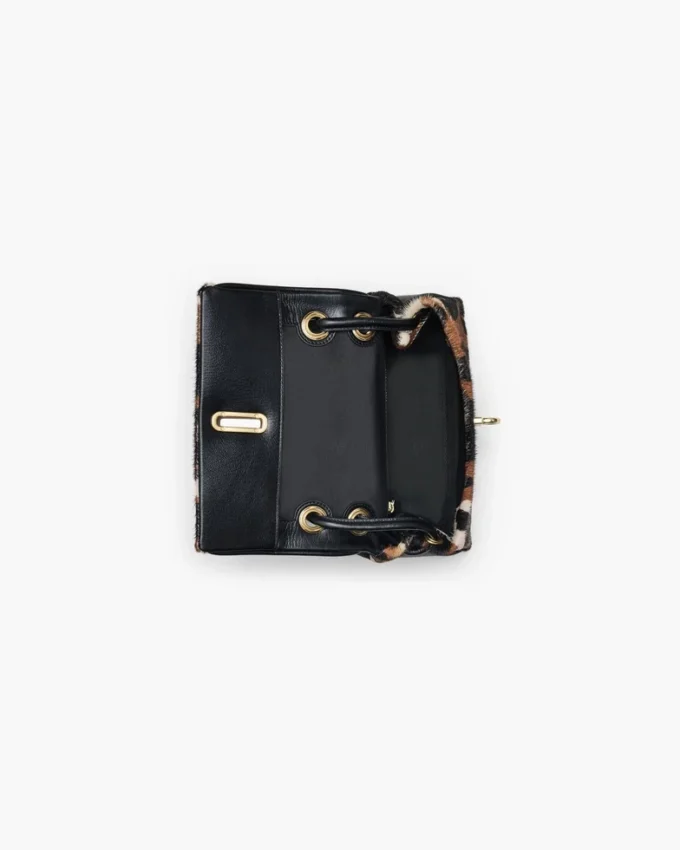 Bolso bandolera mini dual de piel de becerro