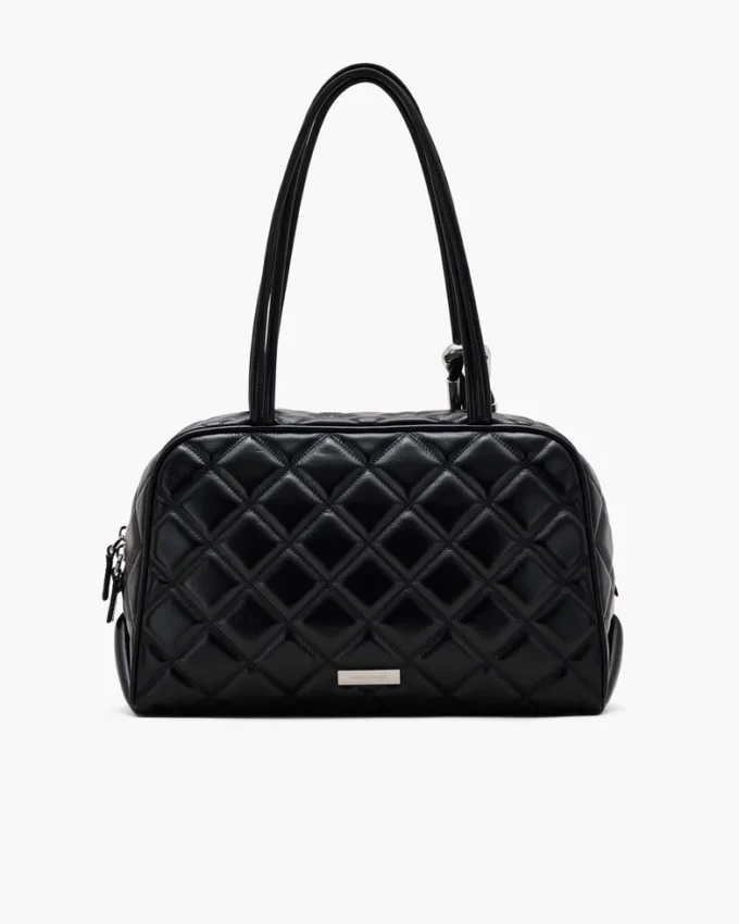 Bolso doble acolchado de piel