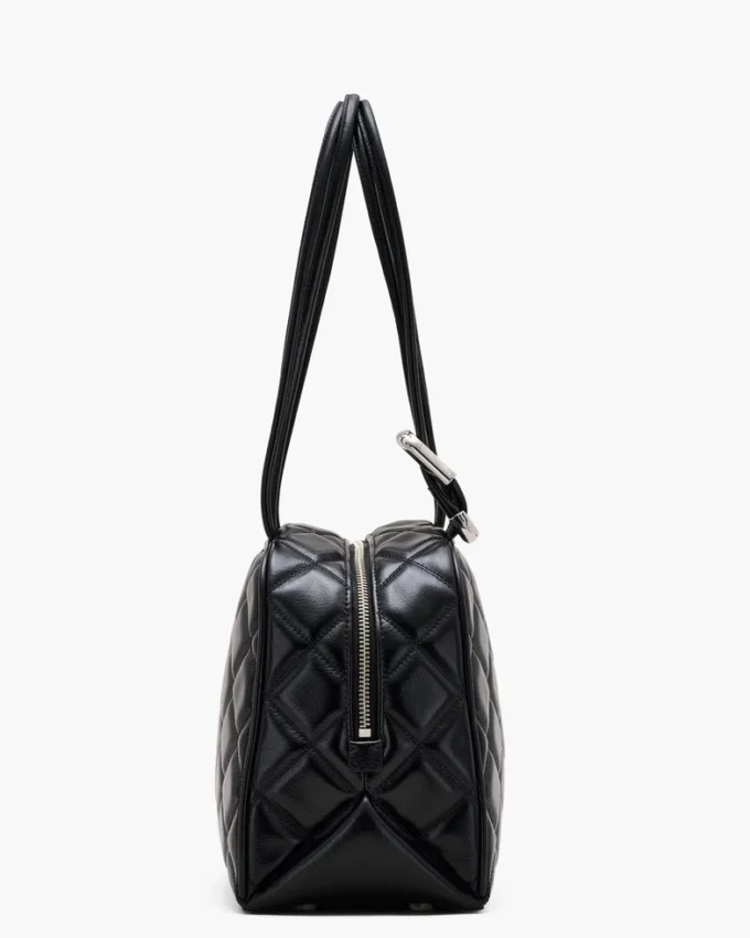 Bolso doble acolchado de piel