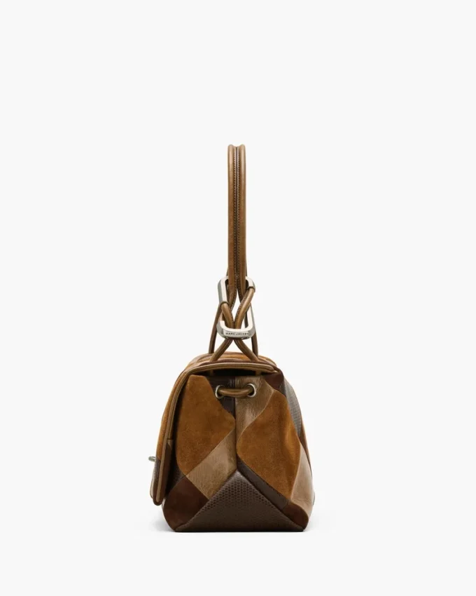 Bolso grande doble de ante con parches Bolso grande doble de ante con parches