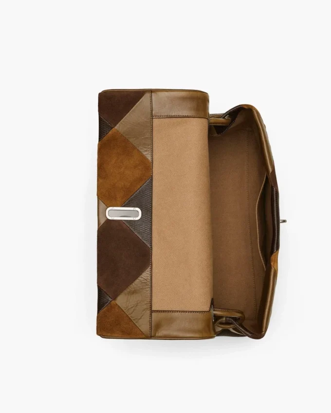 Bolso grande doble de ante con parches Bolso grande doble de ante con parches