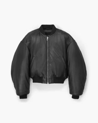 Bomber de piel acolchada