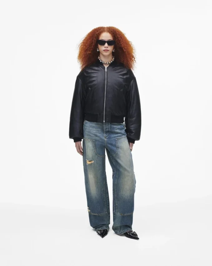 Bomber de piel acolchada Bomber de piel acolchada