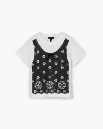 Camiseta ajustada con ojales Trompe L’Oeil