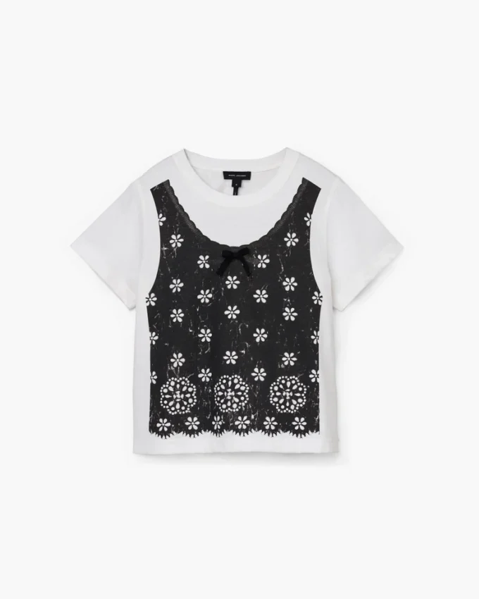 Camiseta ajustada con ojales Trompe L’Oeil