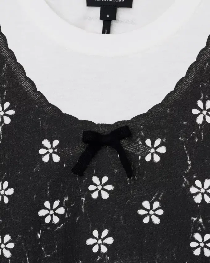 Camiseta ajustada con ojales Trompe L’Oeil