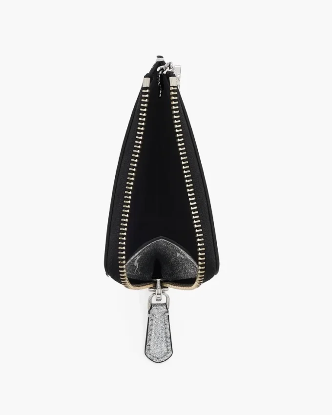Cartera con cremallera superior recubierta de purpurina para el día a día