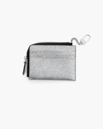 Cartera con cremallera superior recubierta de purpurina para el día a día