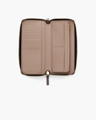 Cartera continental de piel