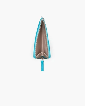 Cartera múltiple con cremallera superior de cuero