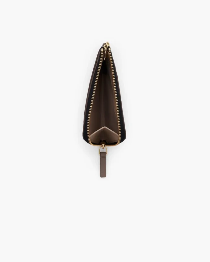 Cartera múltiple con cremallera superior de cuero Cartera múltiple con cremallera superior de cuero