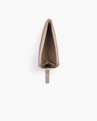 Cartera múltiple con cremallera superior de cuero