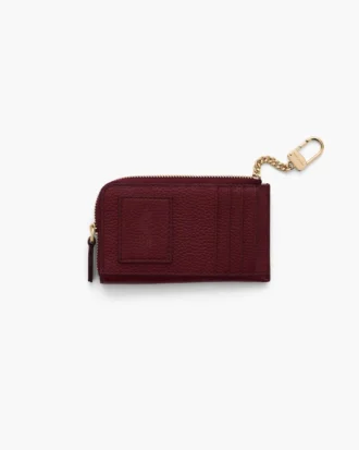 Cartera múltiple con cremallera superior de cuero