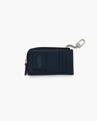 Cartera múltiple con cremallera superior de cuero