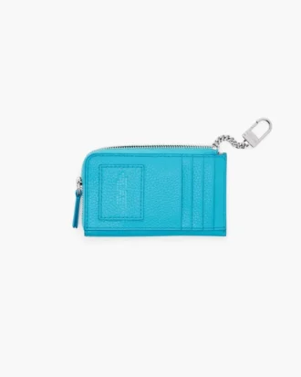 Cartera múltiple con cremallera superior de cuero