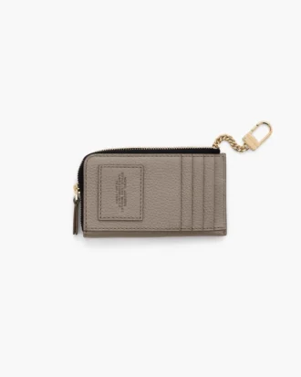 Cartera múltiple con cremallera superior de cuero