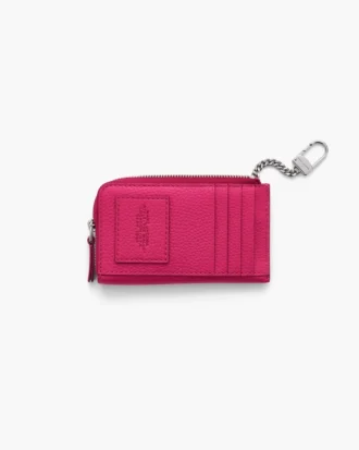 Cartera múltiple con cremallera superior de cuero