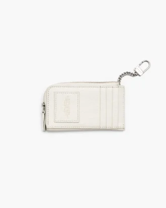 Cartera múltiple con cremallera superior de cuero