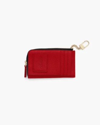 Cartera múltiple con cremallera superior de cuero