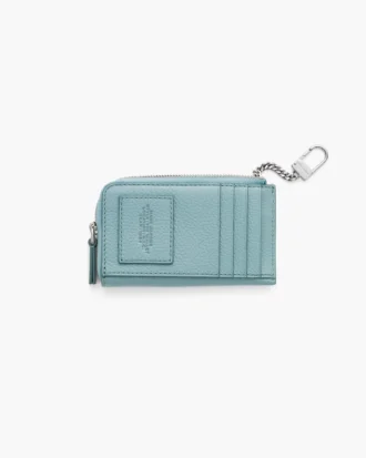 Cartera múltiple con cremallera superior de cuero