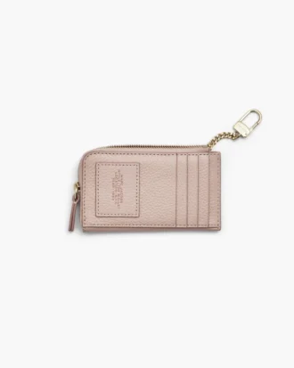 Cartera múltiple con cremallera superior de cuero
