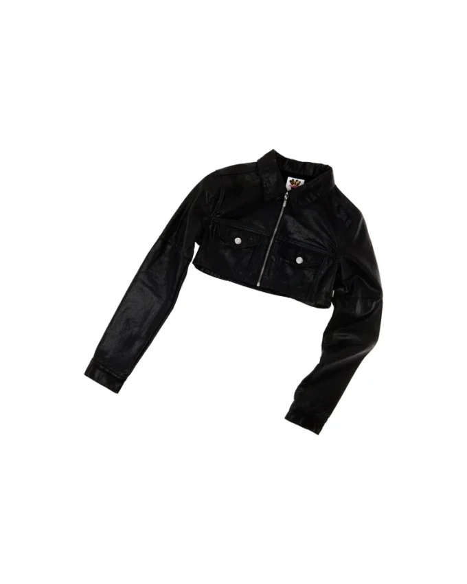 Chaqueta corta de denim recubierta