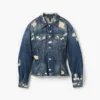 Chaqueta vaquera acampanada con rotos y parches Chaqueta vaquera acampanada con rotos y parches
