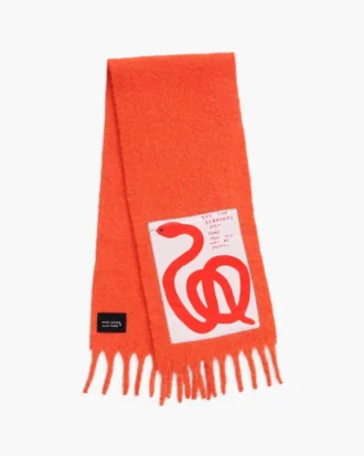 David Shrigley X Marc Jacobs Bufanda de lana con estampado de serpiente