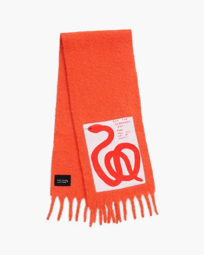 David Shrigley X Marc Jacobs Bufanda de lana con estampado de serpiente David Shrigley X Marc Jacobs Bufanda de lana con estampado de serpiente