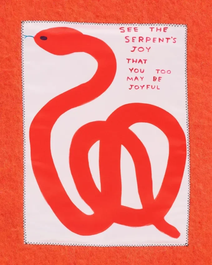 David Shrigley X Marc Jacobs Bufanda de lana con estampado de serpiente David Shrigley X Marc Jacobs Bufanda de lana con estampado de serpiente