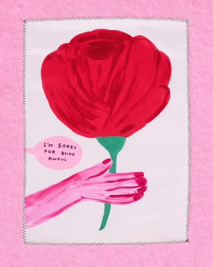 David Shrigley X Marc Jacobs Bufanda de lana Oh Rose David Shrigley X Marc Jacobs Bufanda de lana Oh Rose