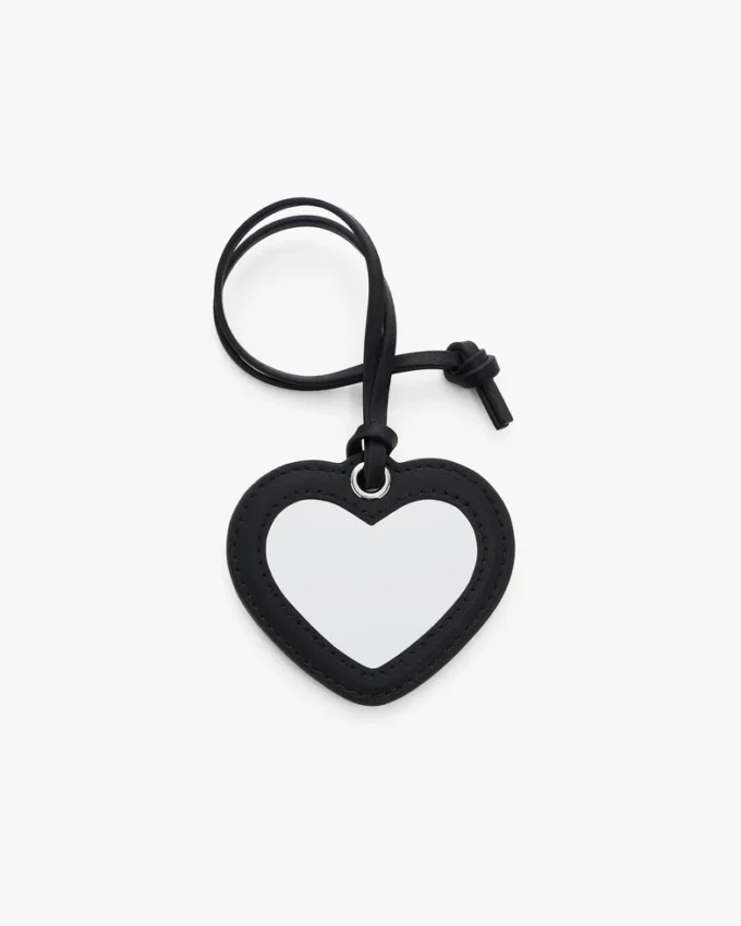 Dije para bolso con espejo en forma de corazón