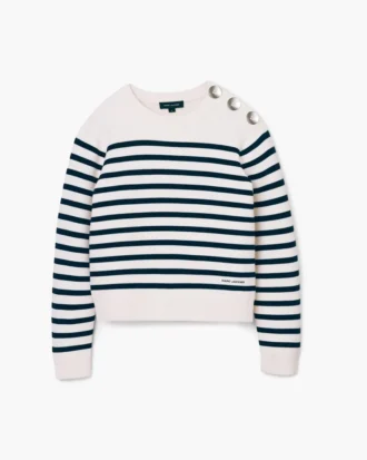 Jersey de cuello redondo con rayas bretonas