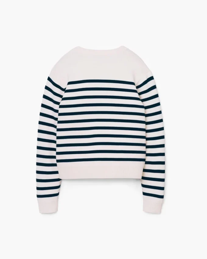 Jersey de cuello redondo con rayas bretonas Jersey de cuello redondo con rayas bretonas