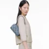 Mini bolso bandolera doble de denim acolchado