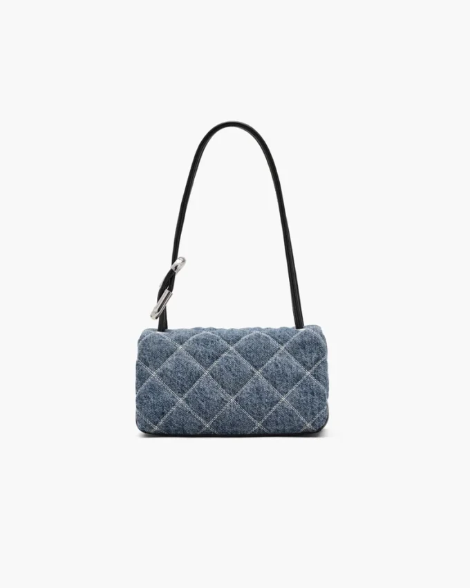 Mini bolso bandolera doble de denim acolchado