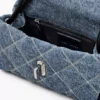 Mini bolso bandolera doble de denim acolchado