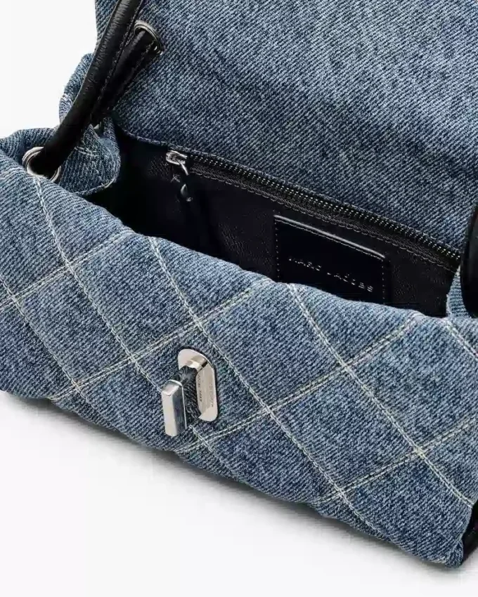 Mini bolso bandolera doble de denim acolchado