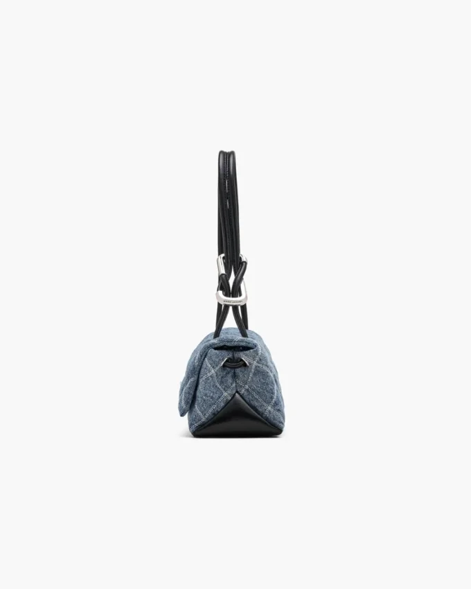Mini bolso bandolera doble de denim acolchado