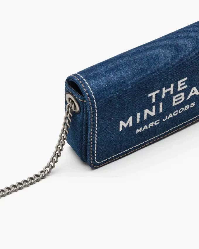 Mini bolso con cadena de denim Mini bolso con cadena de denim