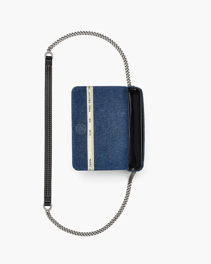 Mini bolso con cadena de denim Mini bolso con cadena de denim