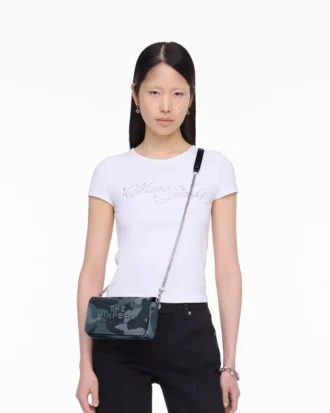 Mini bolso con cadena y jacquard de camuflaje