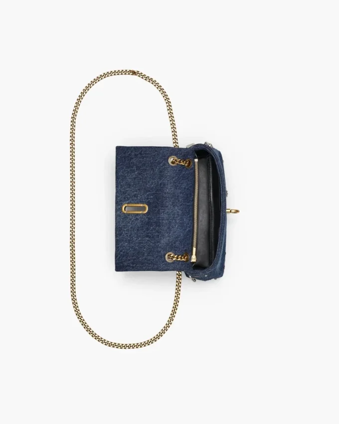 Mini bolso Trinket Charm Denim Dual Chain Mini bolso Trinket Charm Denim Dual Chain
