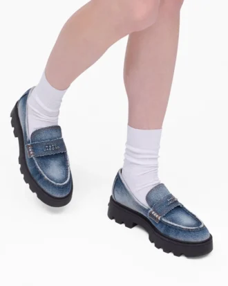 Mocasines Frankie de denim desgastado