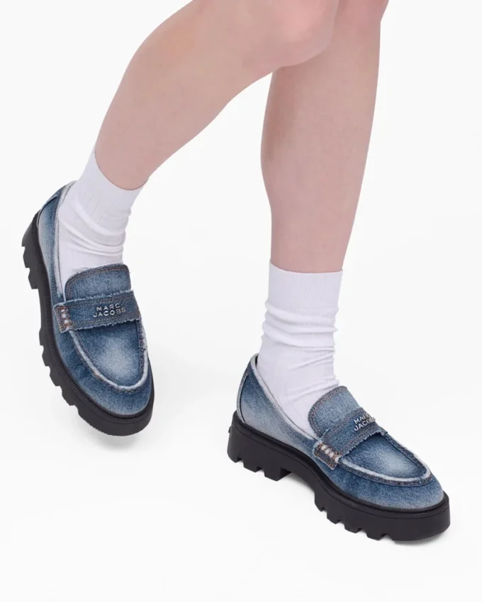 Mocasines Frankie de denim desgastado Mocasines Frankie de denim desgastado