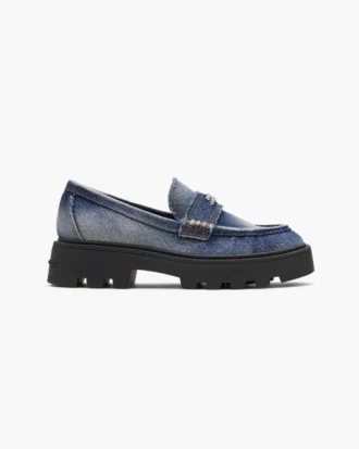 Mocasines Frankie de denim desgastado