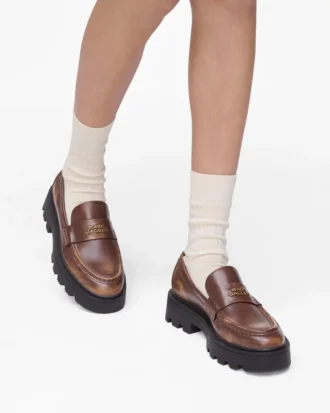 Mocasines Frankie de piel desgastada