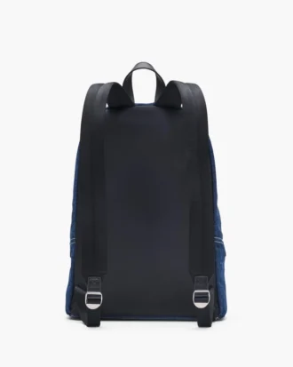Mochila grande de denim con bloques de color Biker Mochila grande de denim con bloques de color Biker