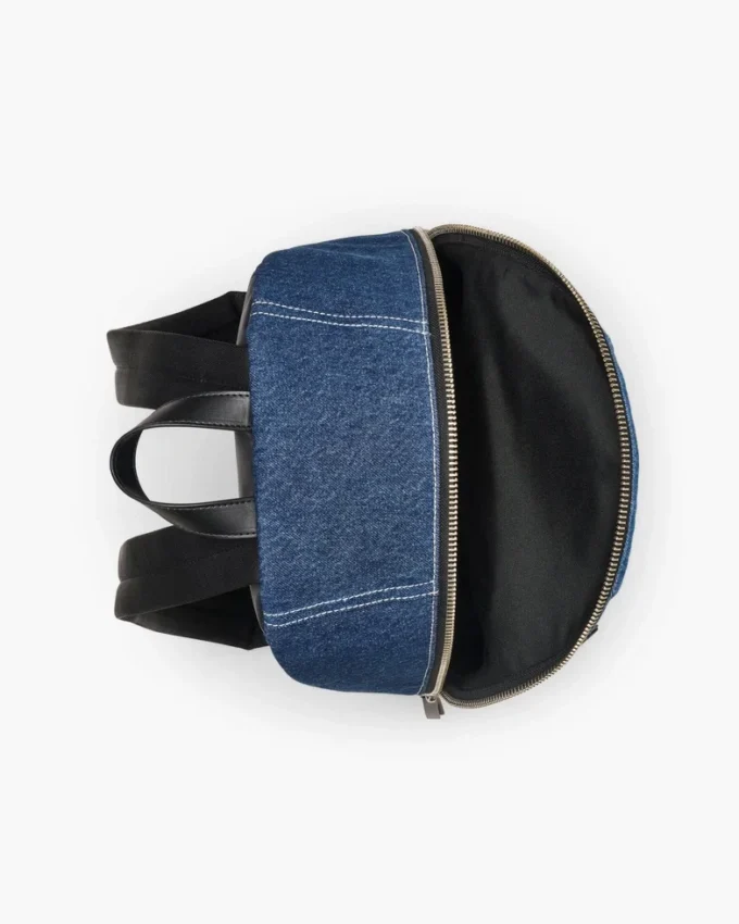 Mochila grande de denim con bloques de color Biker